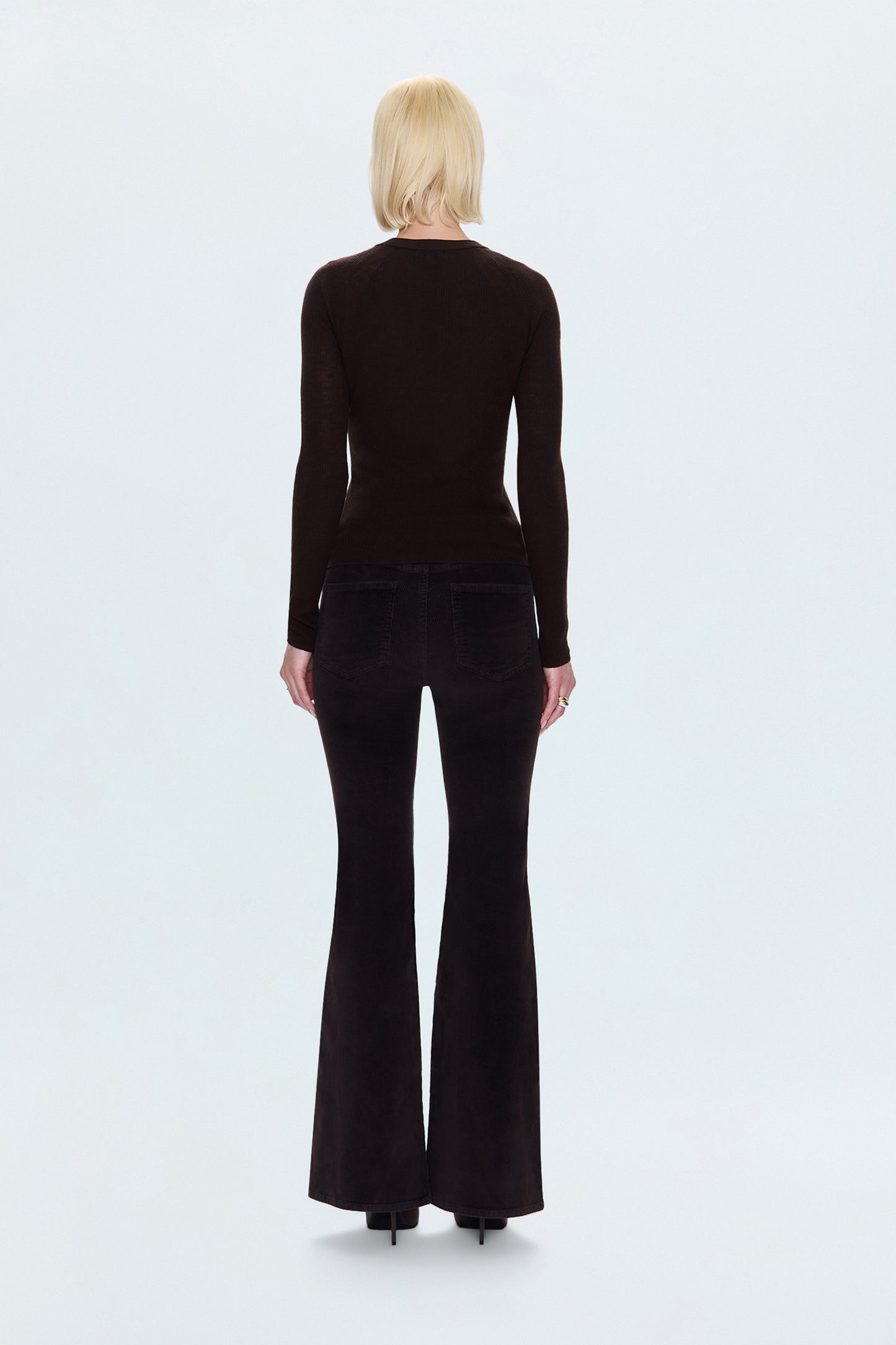 Kinsley Mid Rise Ultra Flare Pant - Mocha