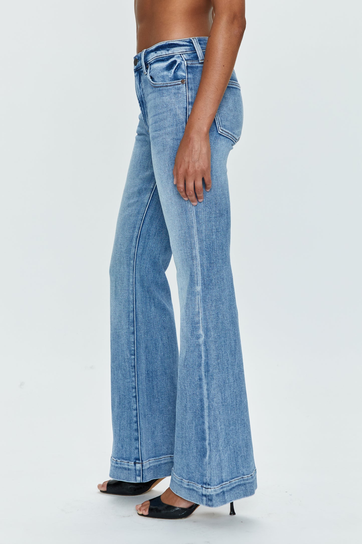 Kinsley Mid Rise Ultra Flare Jean - Paradise