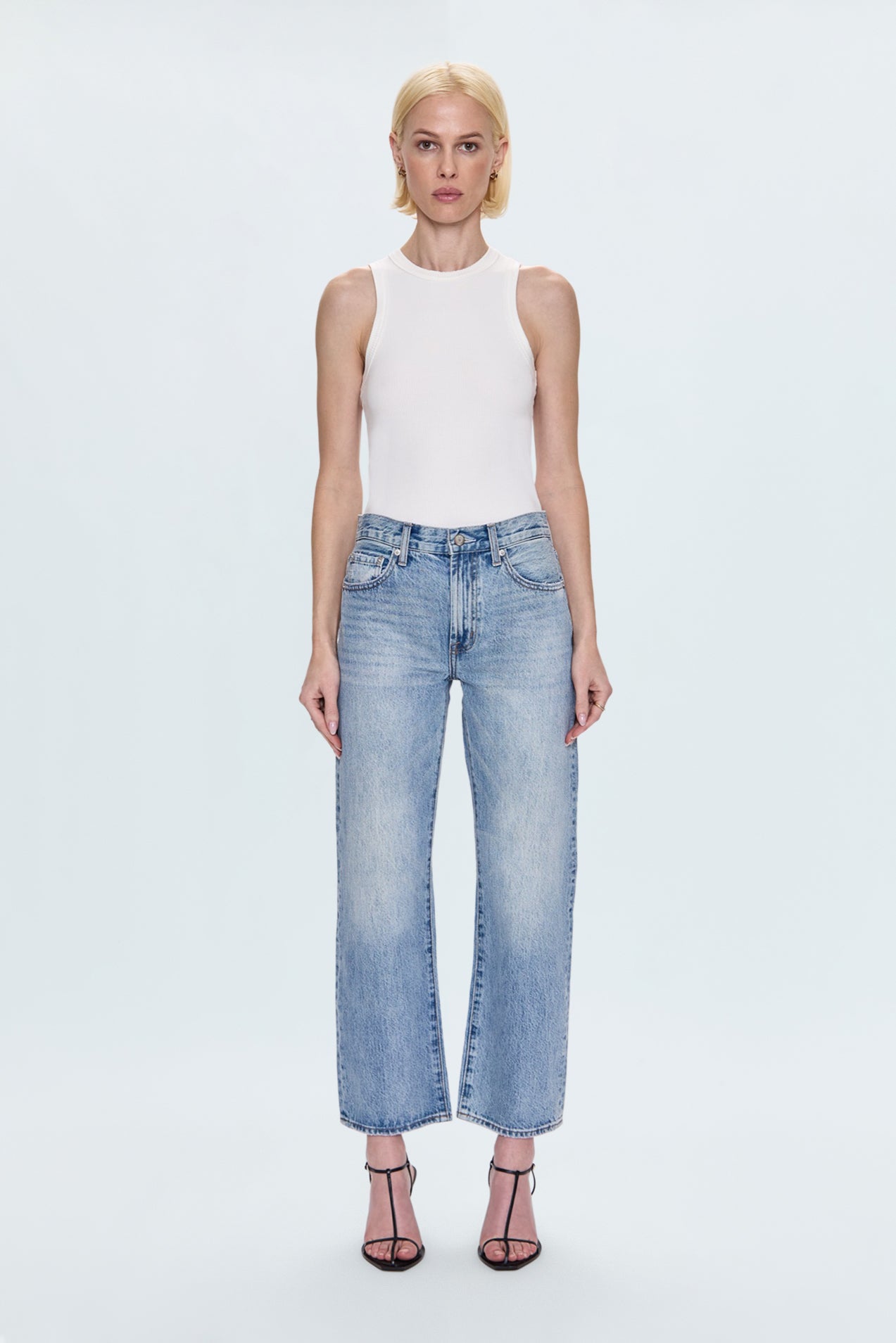 PETITE Lexi Mid Rise Bowed Straight Jean- Bowie