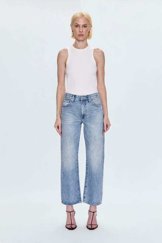 PETITE Lexi Mid Rise Bowed Straight Jean - Bowie