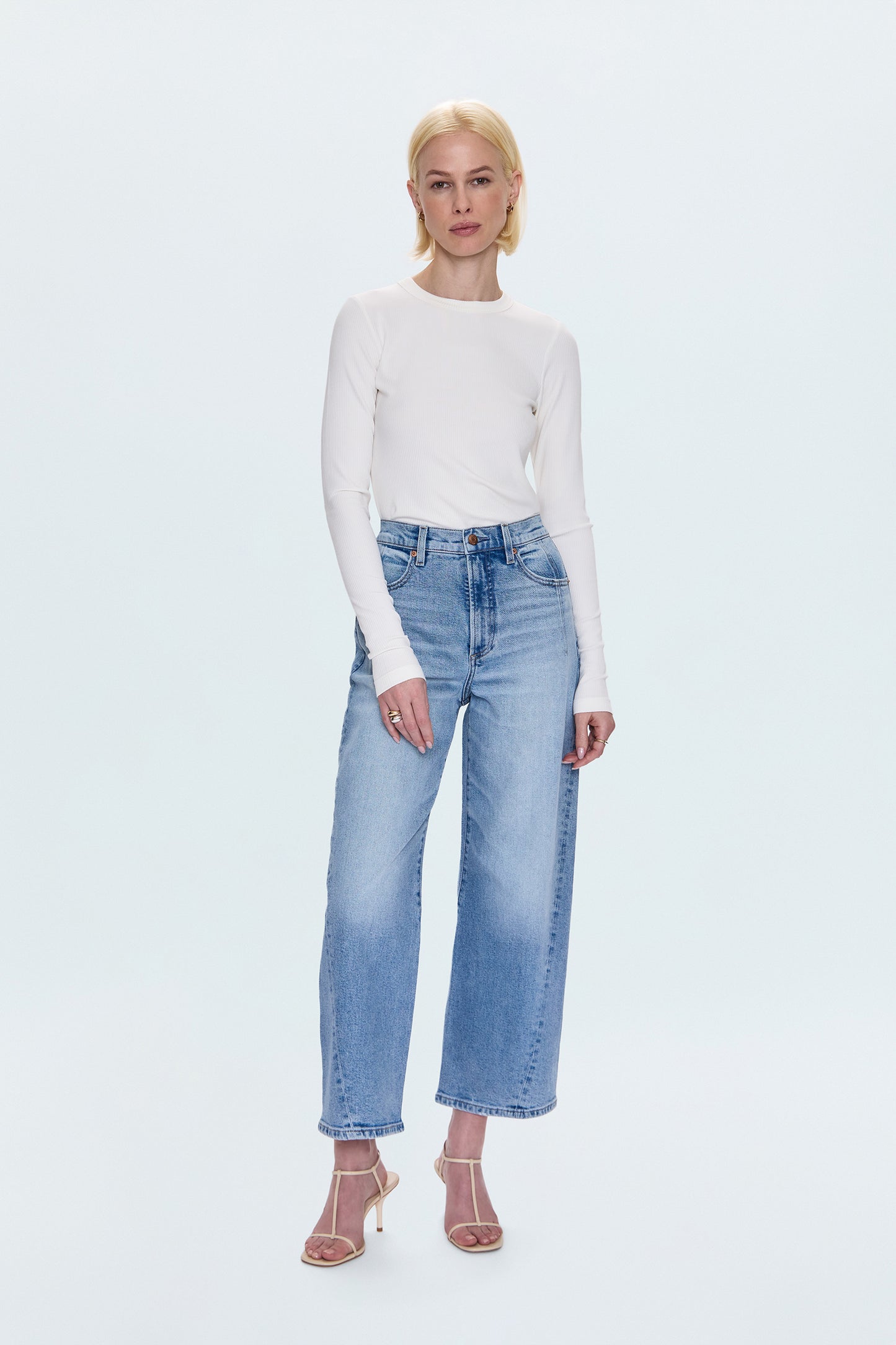 PETITE Kyra Ankle High Rise Bowed Jean - Terrace