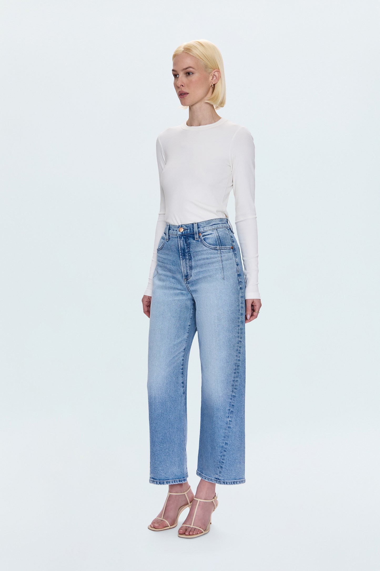 PETITE Kyra Ankle High Rise Bowed Jean - Terrace