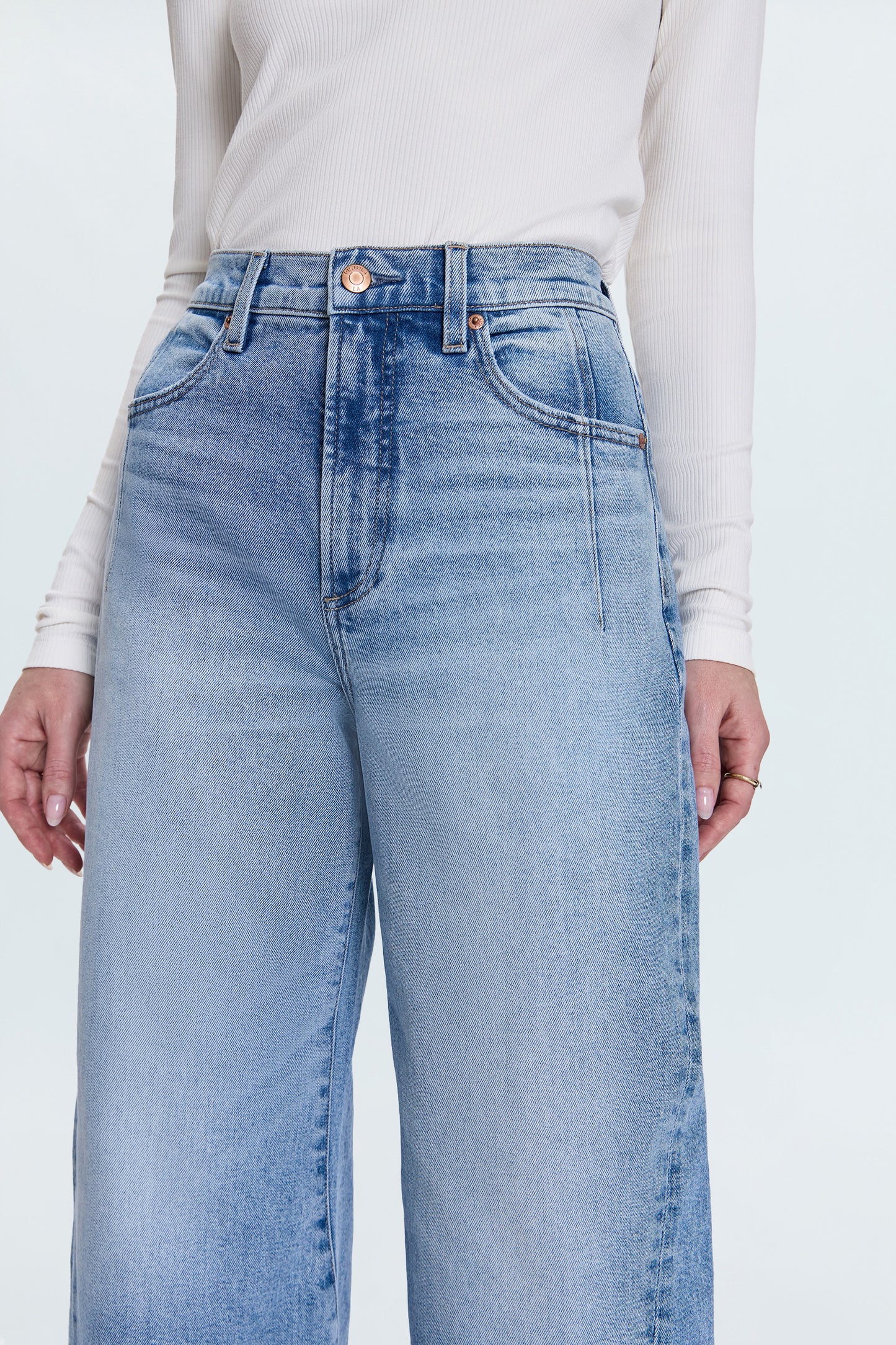 PETITE Kyra Ankle High Rise Bowed Jean - Terrace