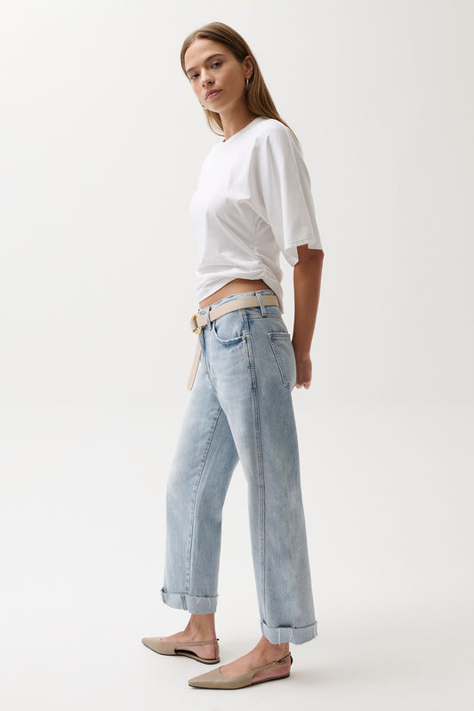 Pistola Kacey Mid Rise Cuffed Boyfriend - Berkeley mid rise jeans