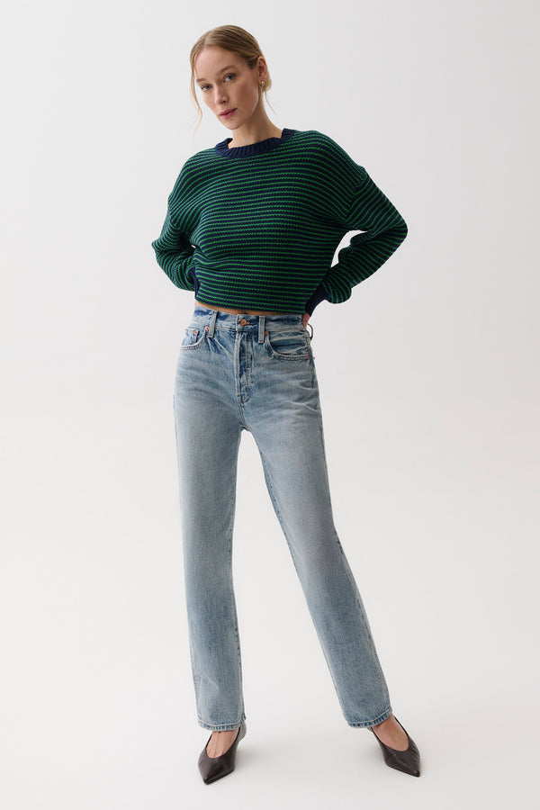 Cassie Super High Rise Straight Jean - Bramble
