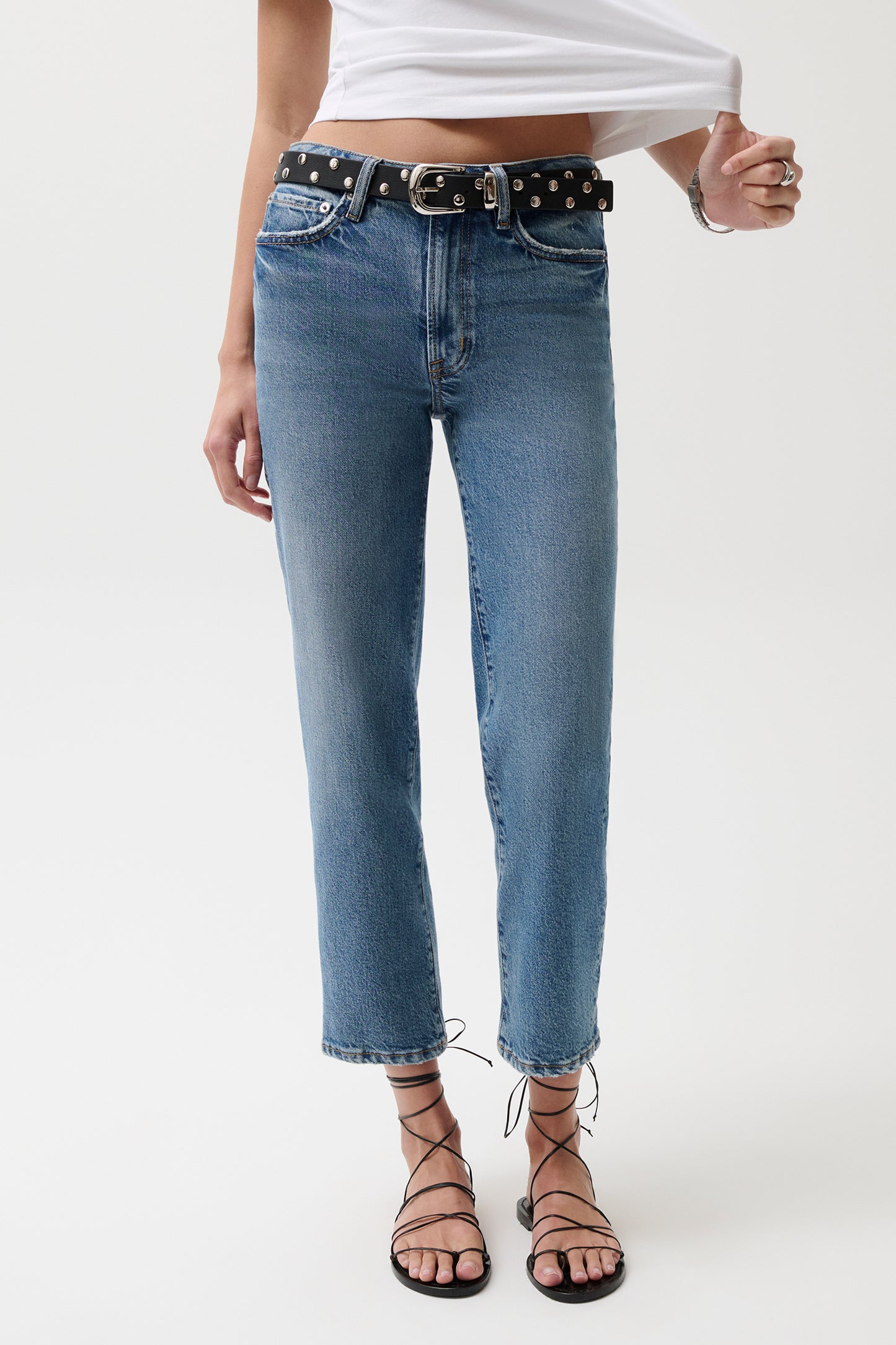 Aleks Mid Rise Straight Cropped Jean - River