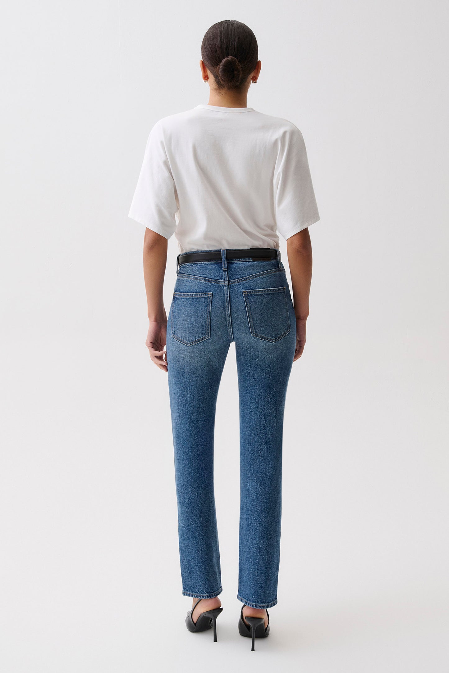 PETITE Aleks Mid Rise Straight - Sea Salt
