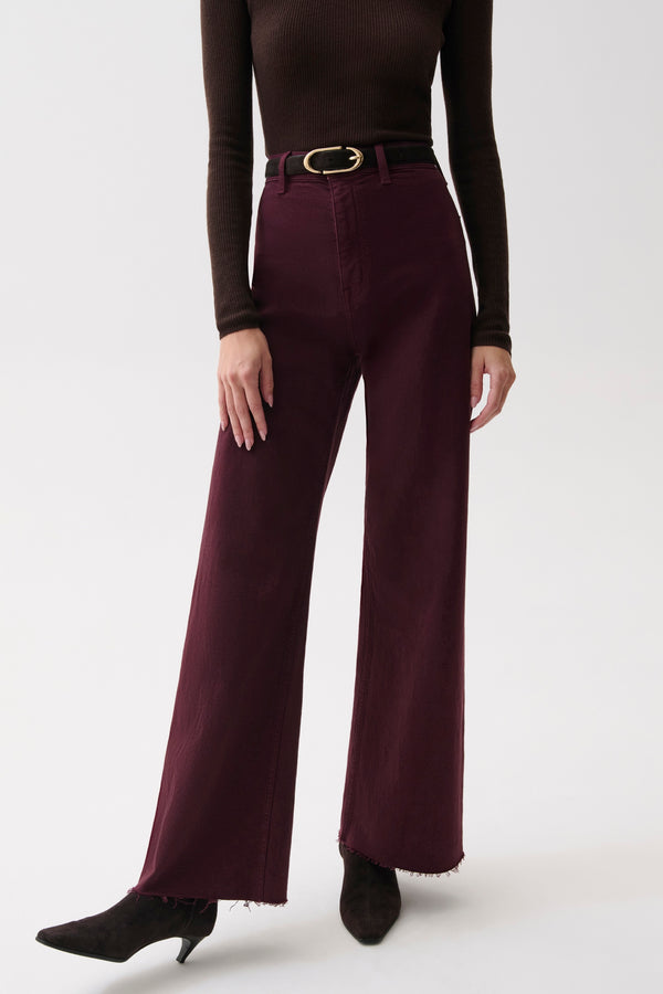 Penny High Rise Wide Leg Jean - Claret