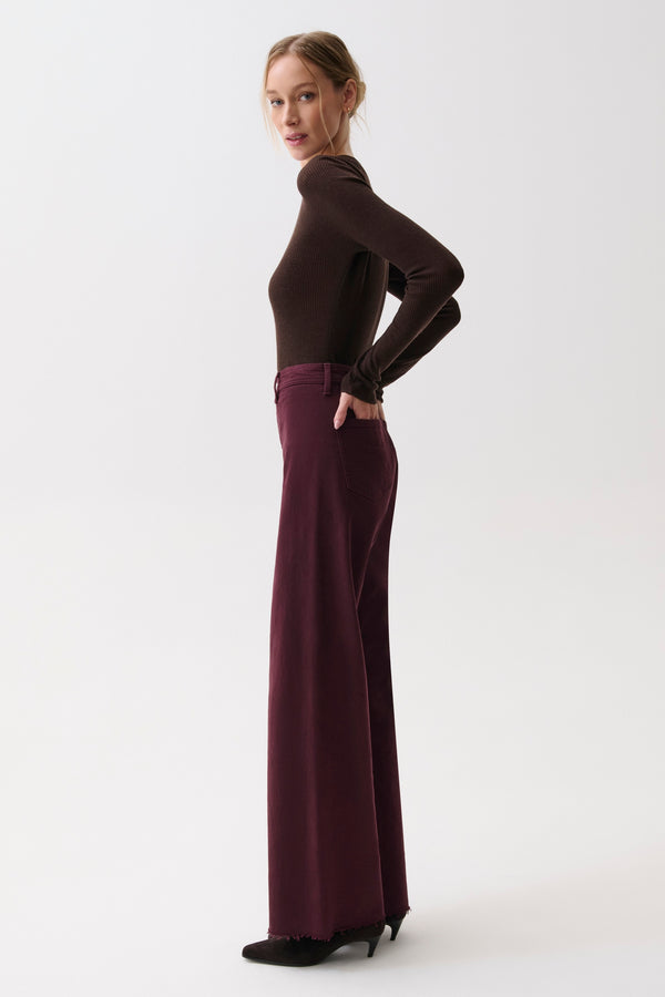 Penny High Rise Wide Leg Jean - Claret