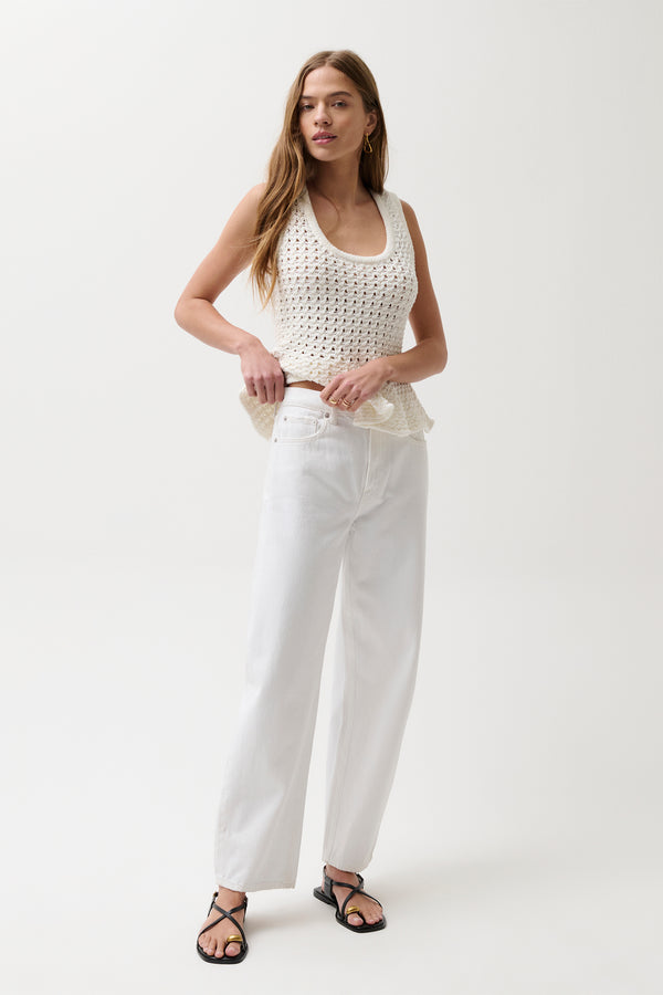 PETITE Wes High Rise Barrel - Vivid White