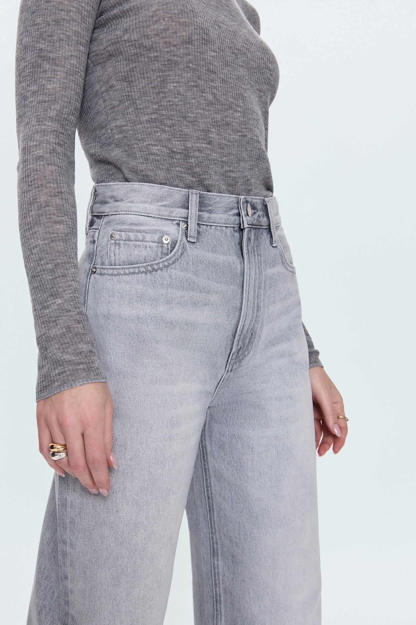 Wes High Rise Barrel Jean - Enigma