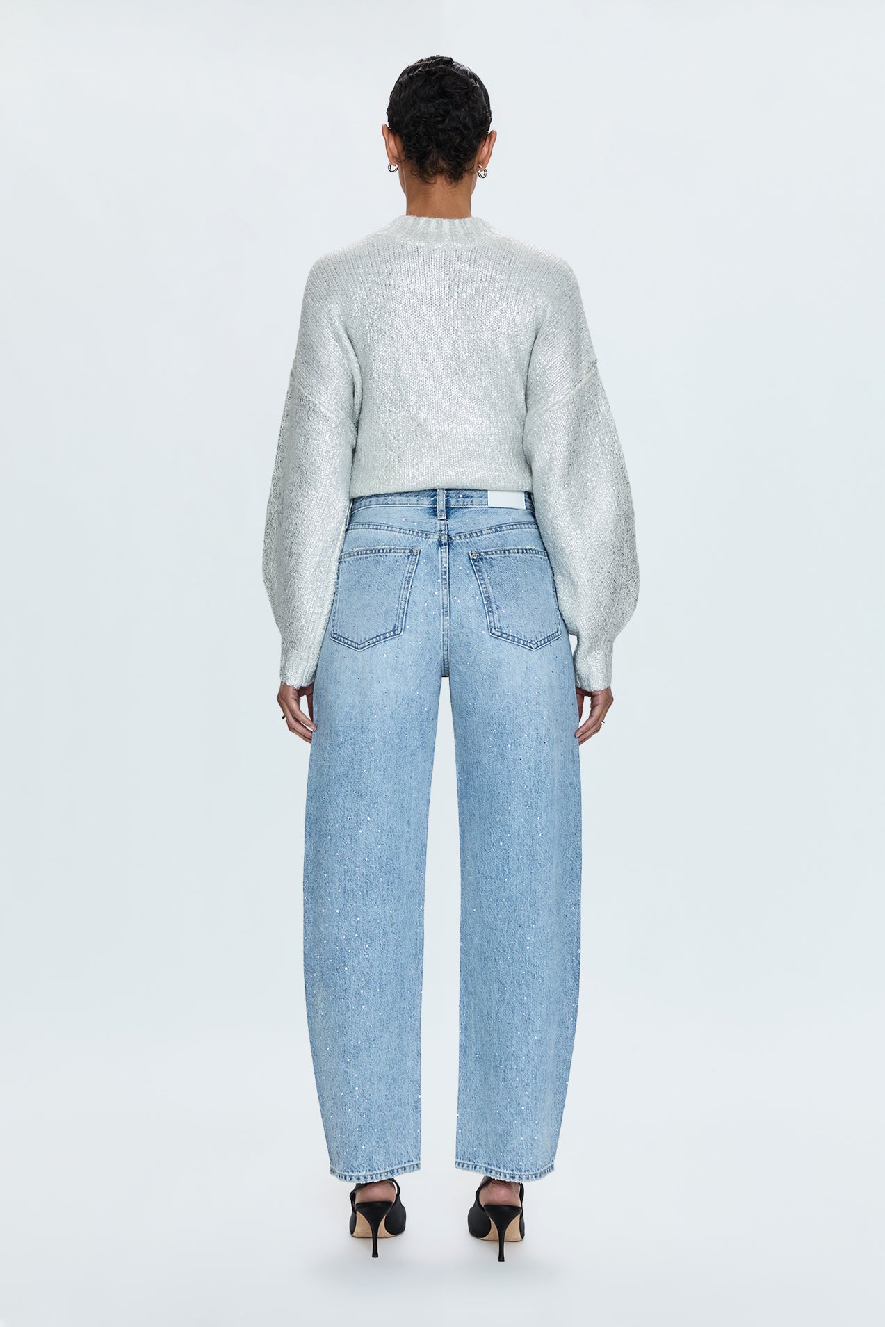 Wes High Rise Barrel Jean - Glitz