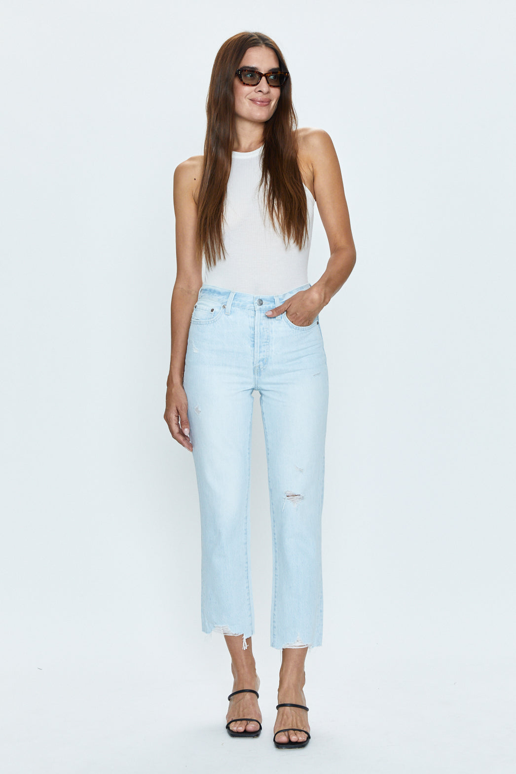 Charlie High Rise Straight Jean - Destination Distress