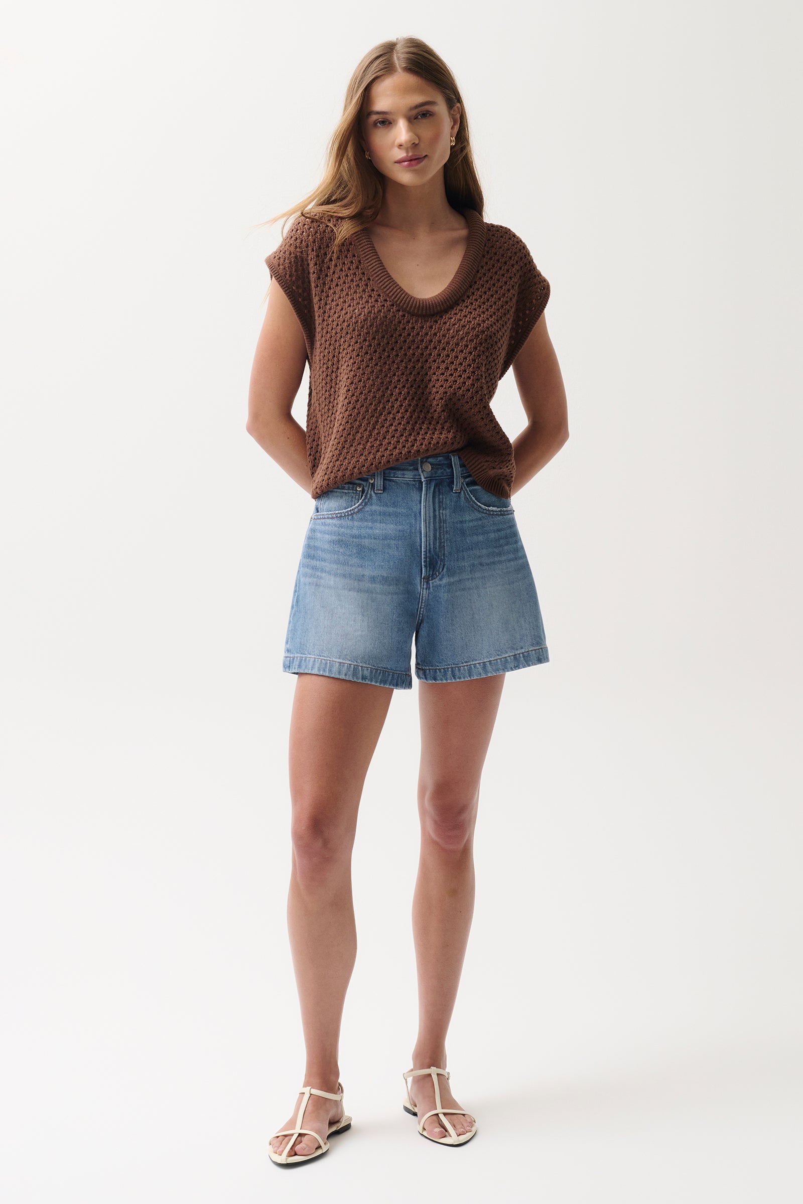 Saige High Rise A-Line Short - Sail Away – Pistola Denim