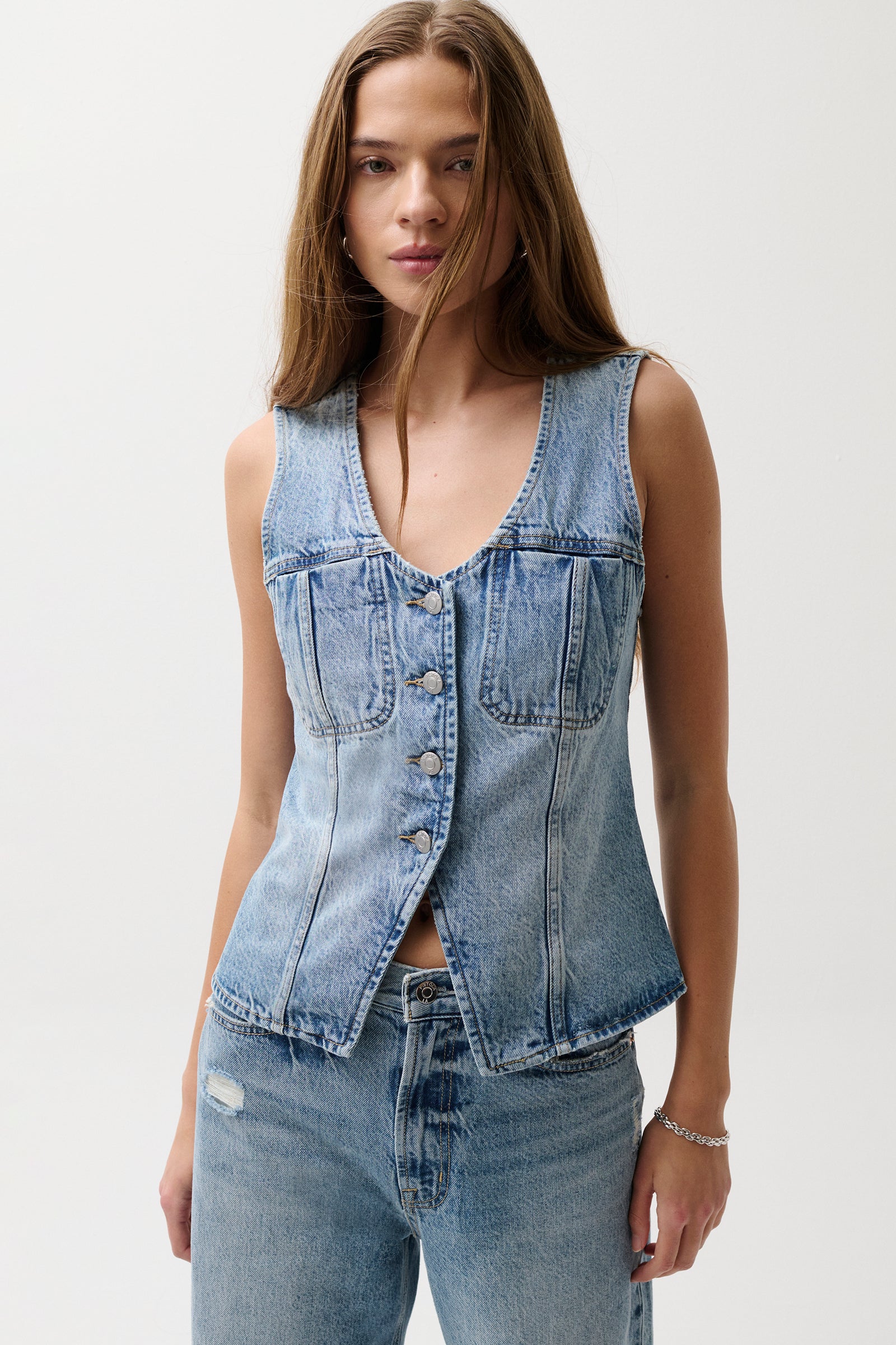 Gia Denim Vest - Hazy – Pistola Denim