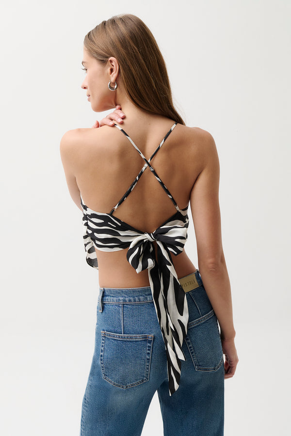 Sinclaire Scarf Top - Zebra