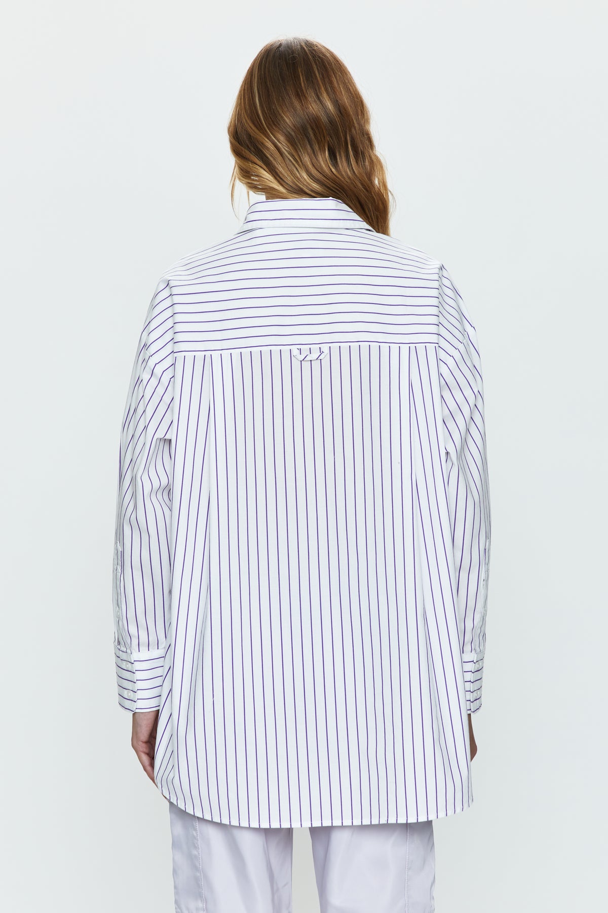 Rena Button Down Shirt - Violette Stripe