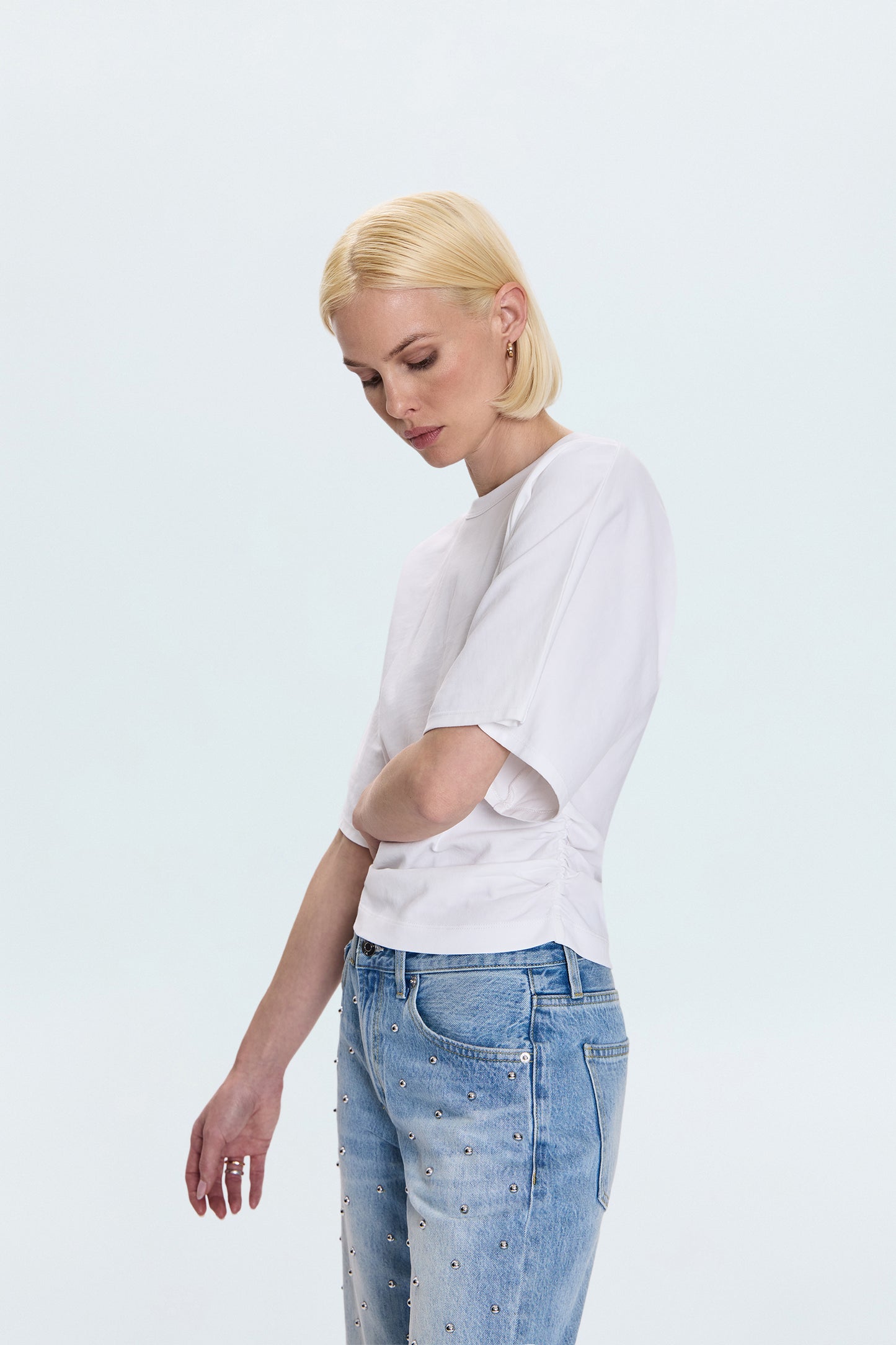 Veronica Kimono Sleeve Fitted Tee - White