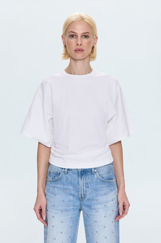 Veronica Kimono Sleeve Fitted Tee - White