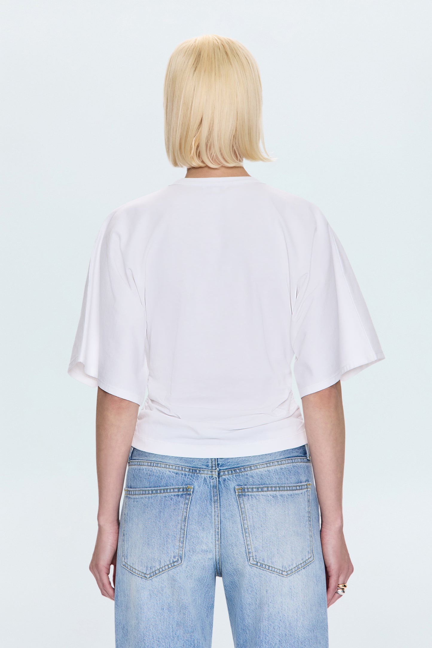Veronica Kimono Sleeve Fitted Tee - White