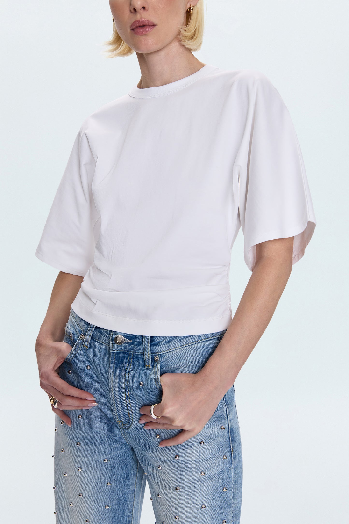 Veronica Kimono Sleeve Fitted Tee - White