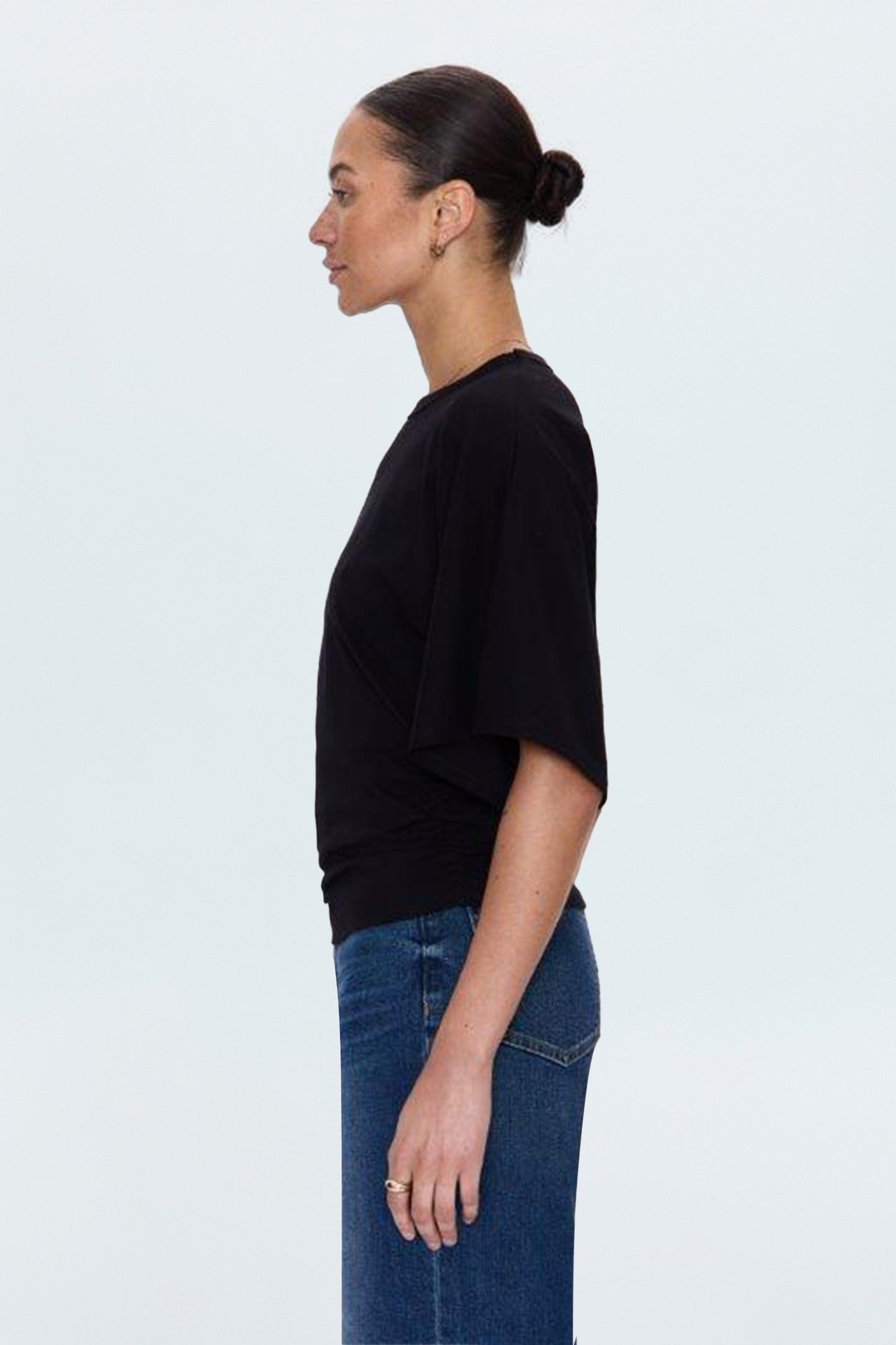 Veronica Kimono Sleeve Fitted Tee - Noir