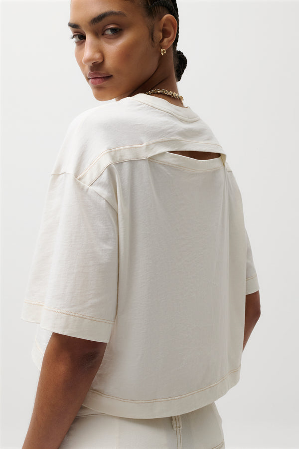 Mae Cropped Tee - Soft White