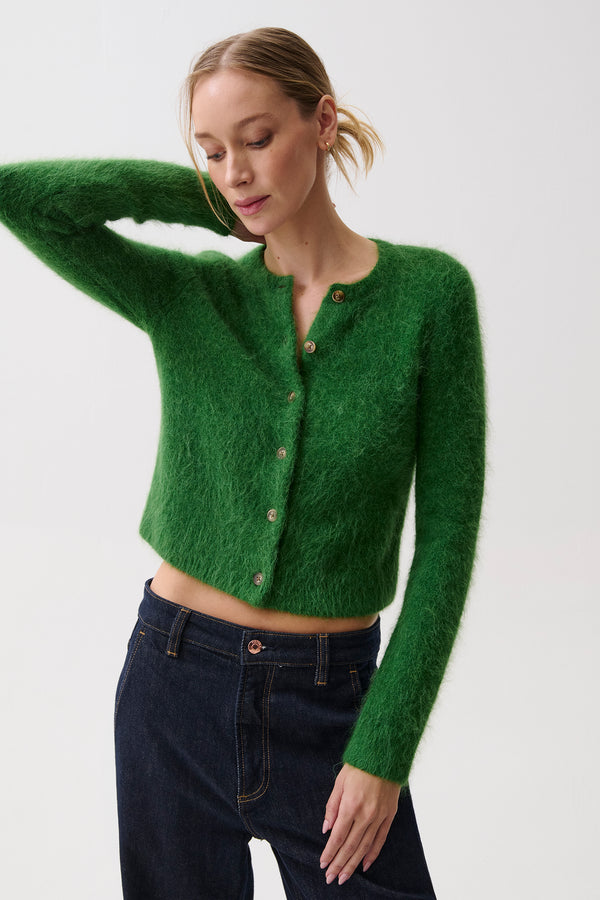 Yara Alpaca Blend Cardigan - Vivid Moss