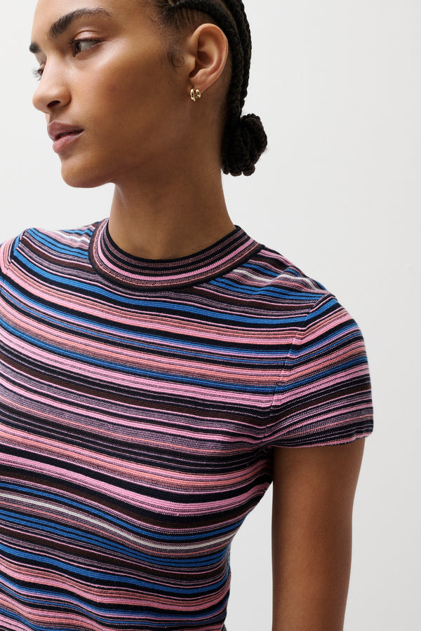 Selene Sweater Tee - Egyptian Blue Stripe