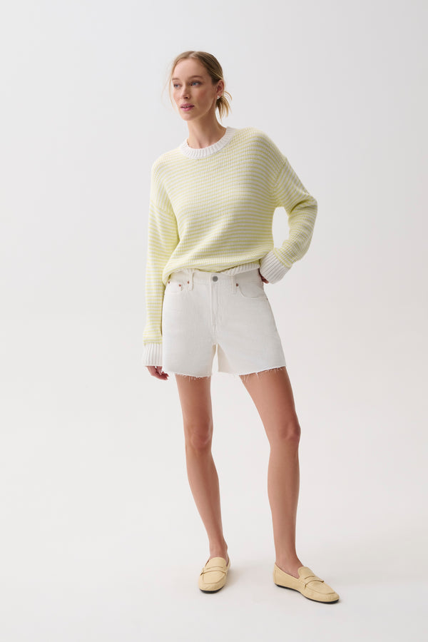 Aura Relaxed Crew Neck Sweater - Limeade