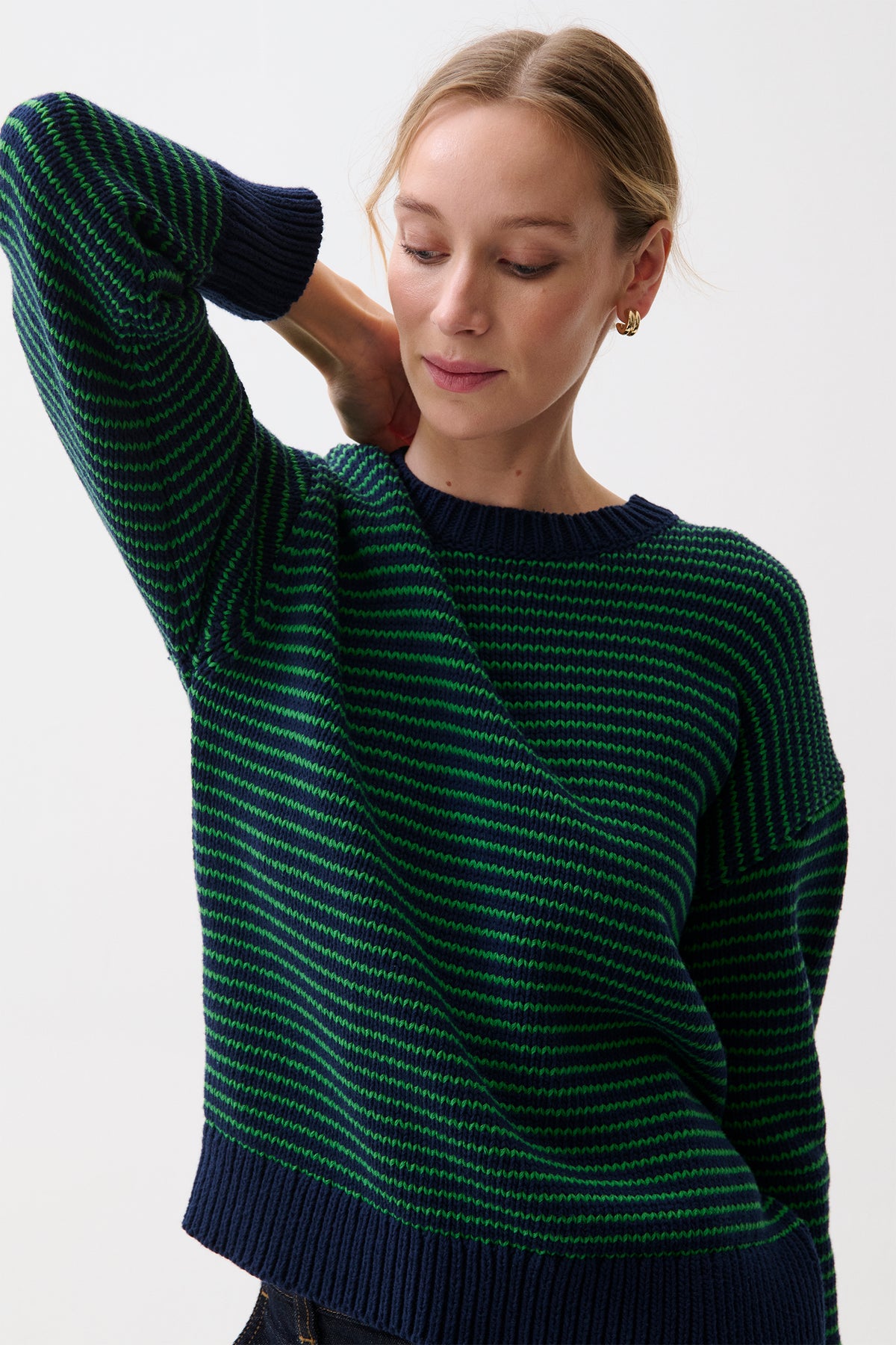 Aura Relaxed Crew Neck Sweater - Midgreen