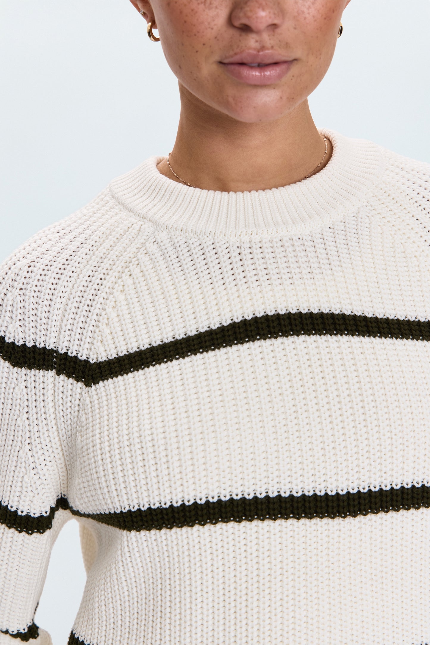 Edie Sweater - Olive Stripe