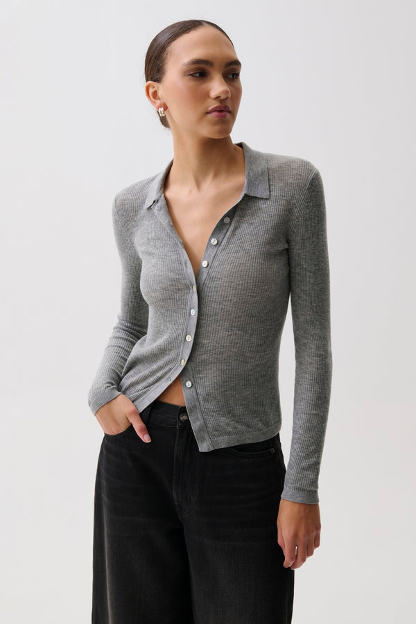 Korey Featherweight Cardigan - Heather Charcoal