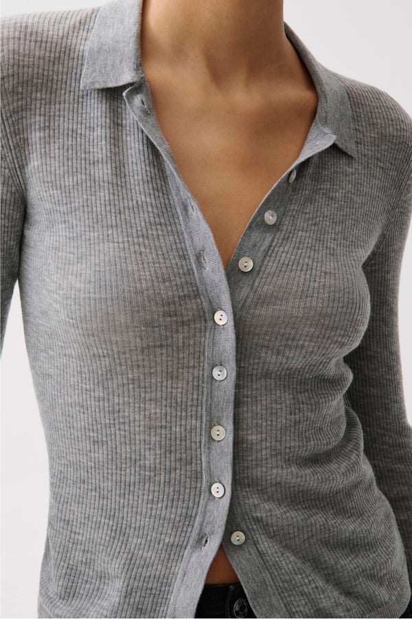 Korey Featherweight Cardigan - Heather Charcoal