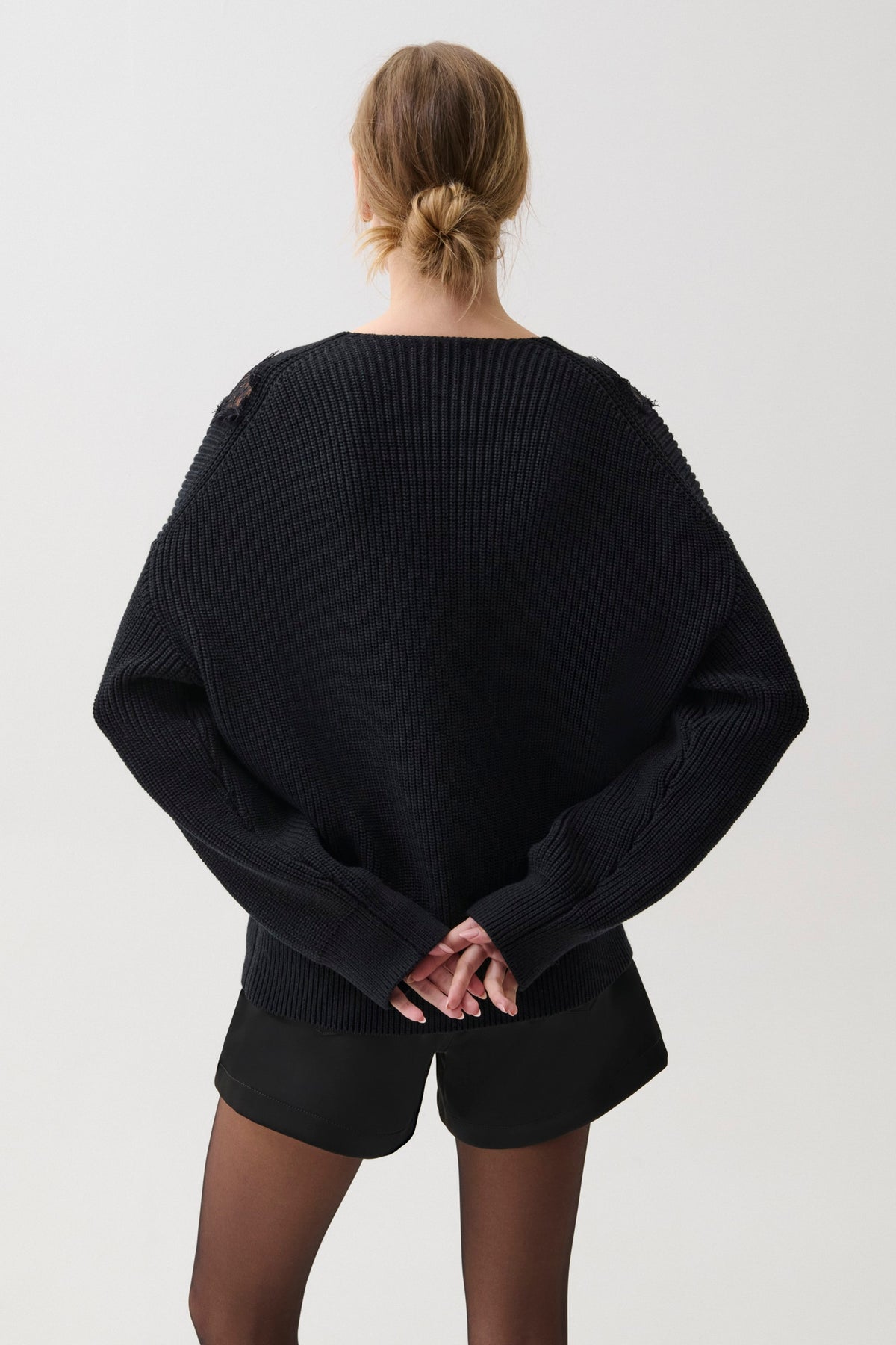 Chiara Lace Sweater - Black