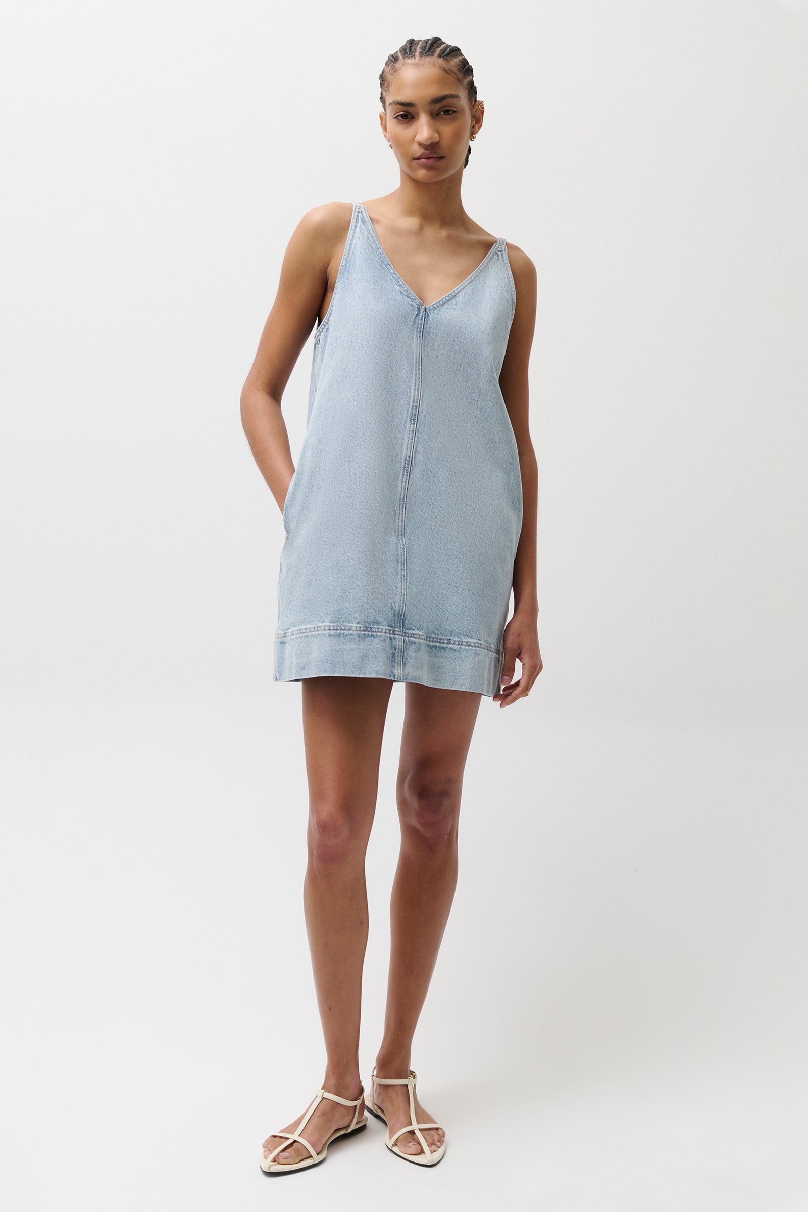 Tavi Pop Over Dress - Waves Pistola Denim Tavi Pop Over Dress - Waves Pistola Denim