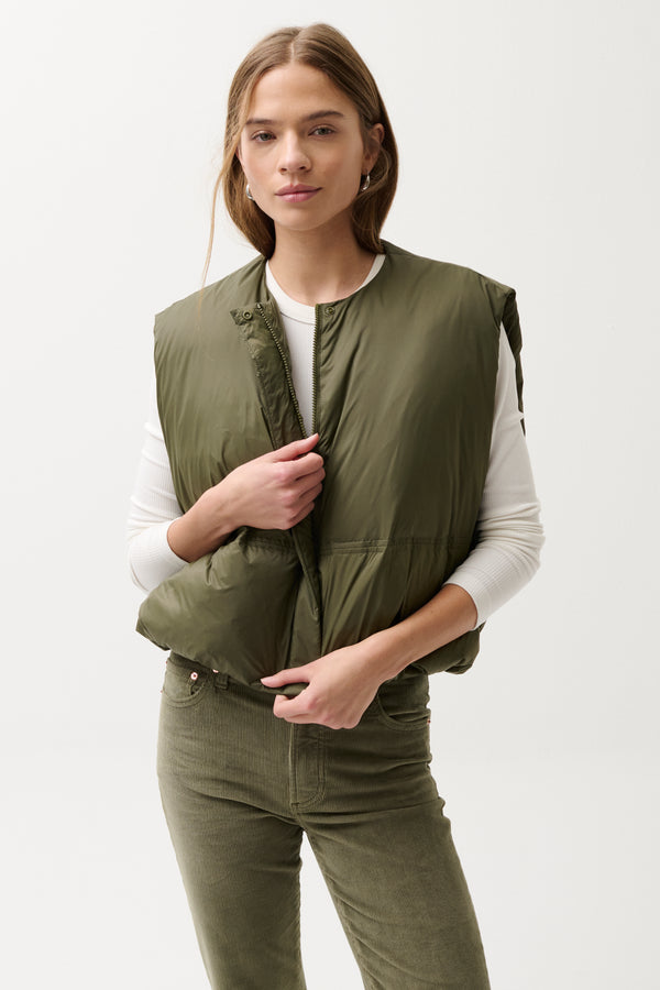 Catarina Nylon Puffer Vest - Ivy