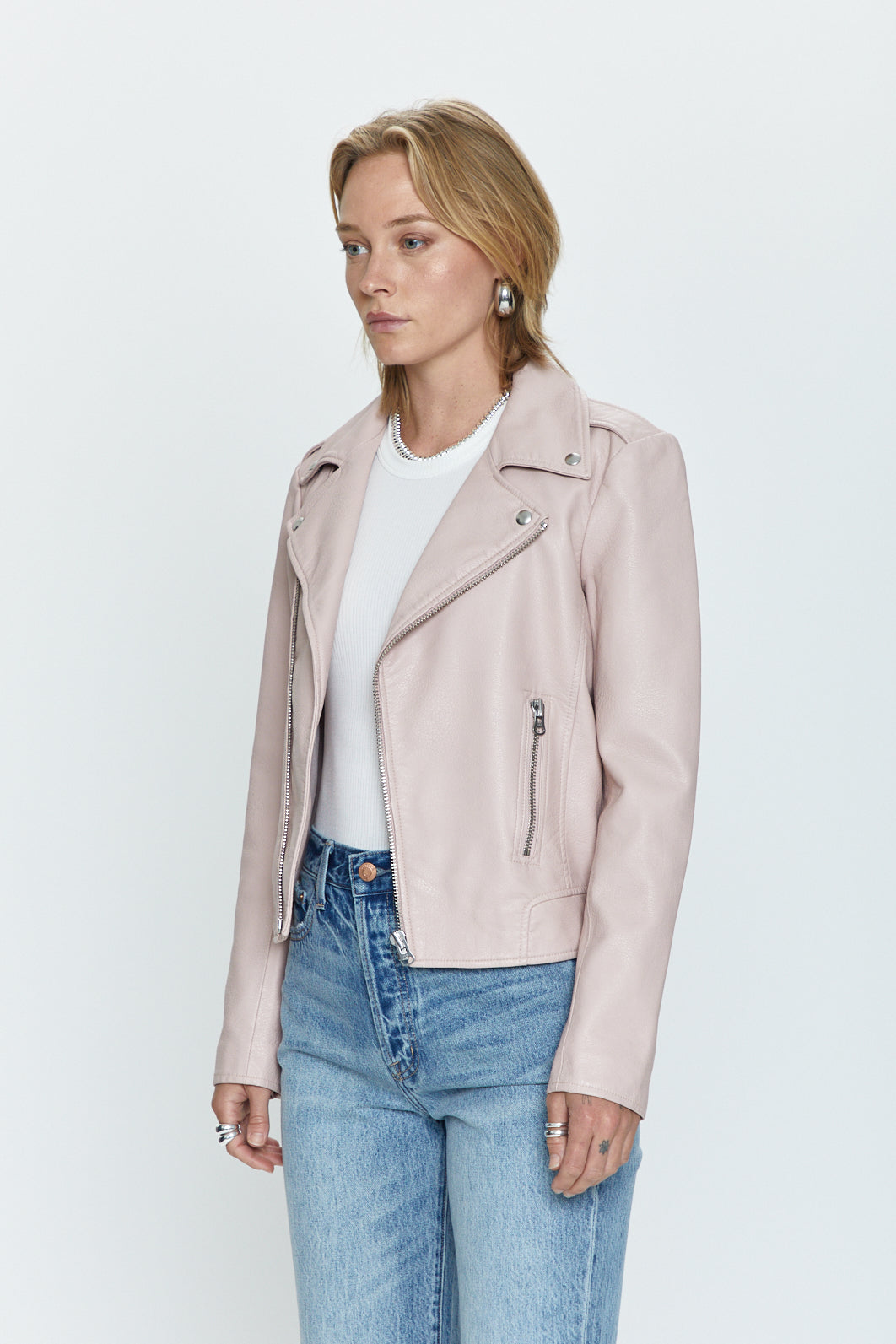 Nicolette Mod Moto Jacket - Mellow Rose