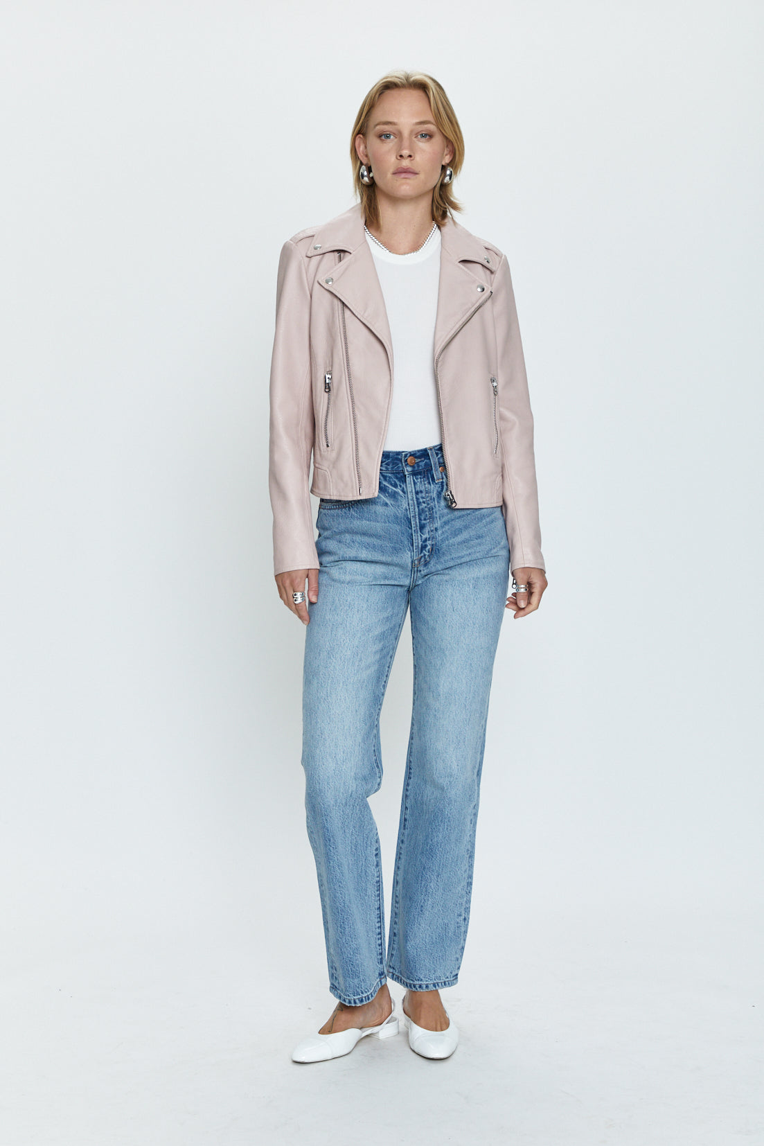 Nicolette Mod Moto Jacket - Mellow Rose