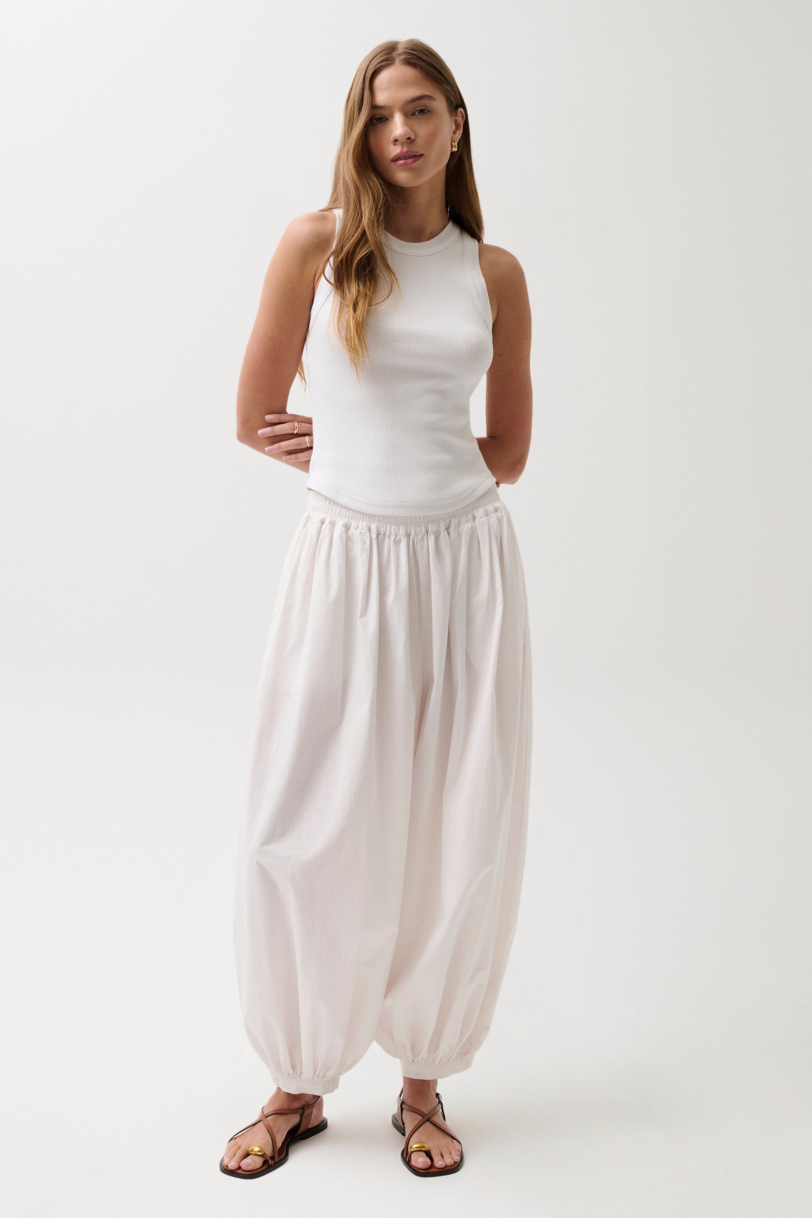 Liya Poplin Balloon Pant - Le Blanc – Pistola Denim