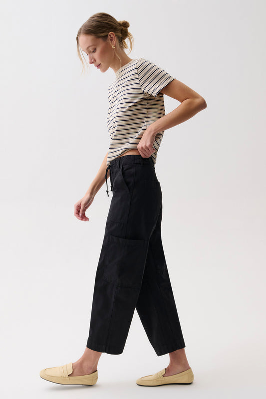 Sabrina Curved Utility Pants - Washed Black