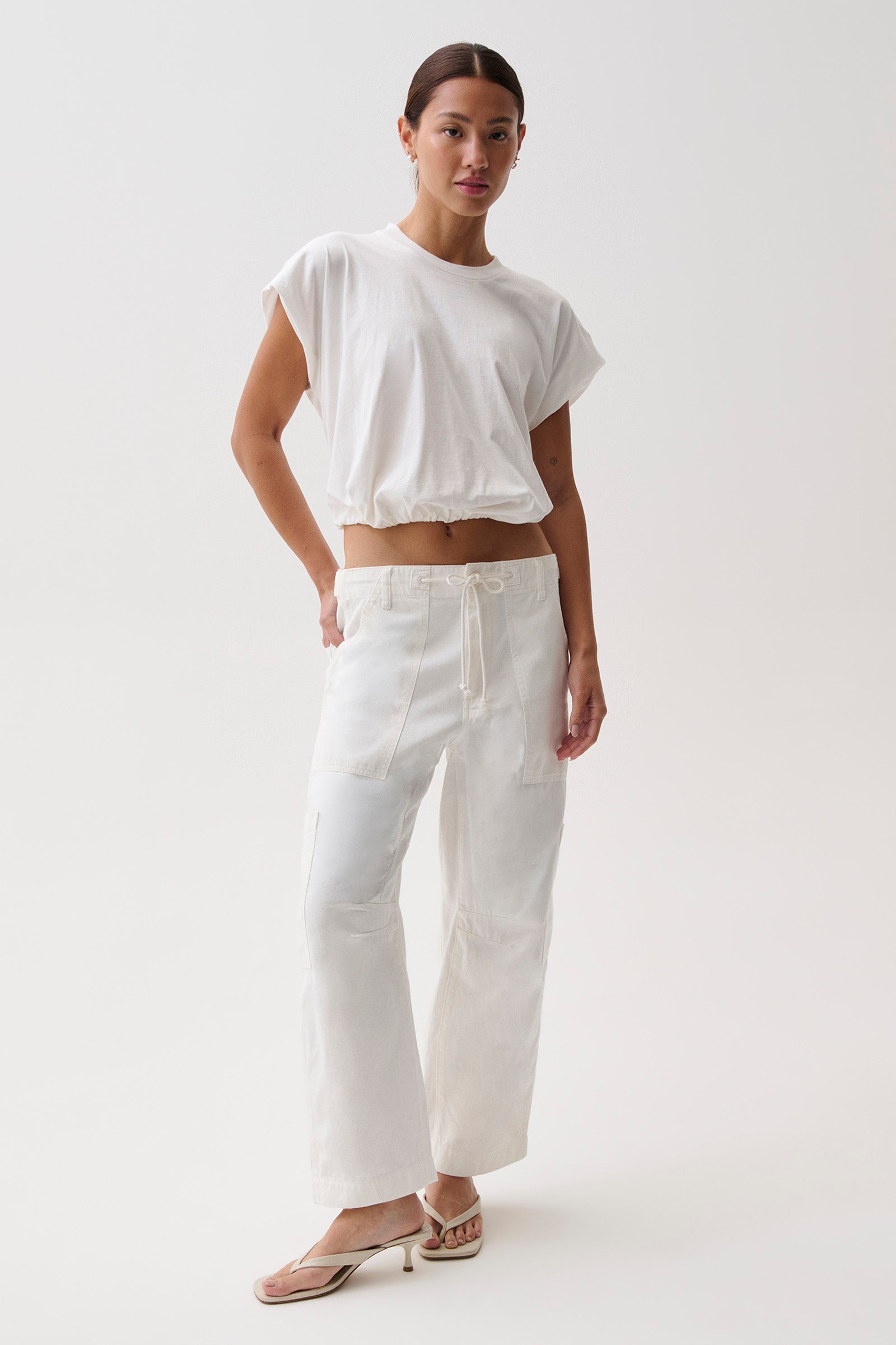 PETITE Sabrina Curved Utility Pants - White – Pistola Denim