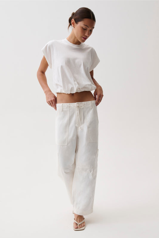 PETITE Sabrina Curved Utility Pants - White