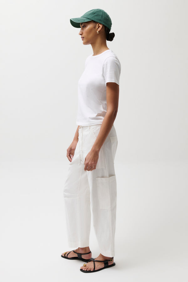 Sabrina Curved Utility Pants - White