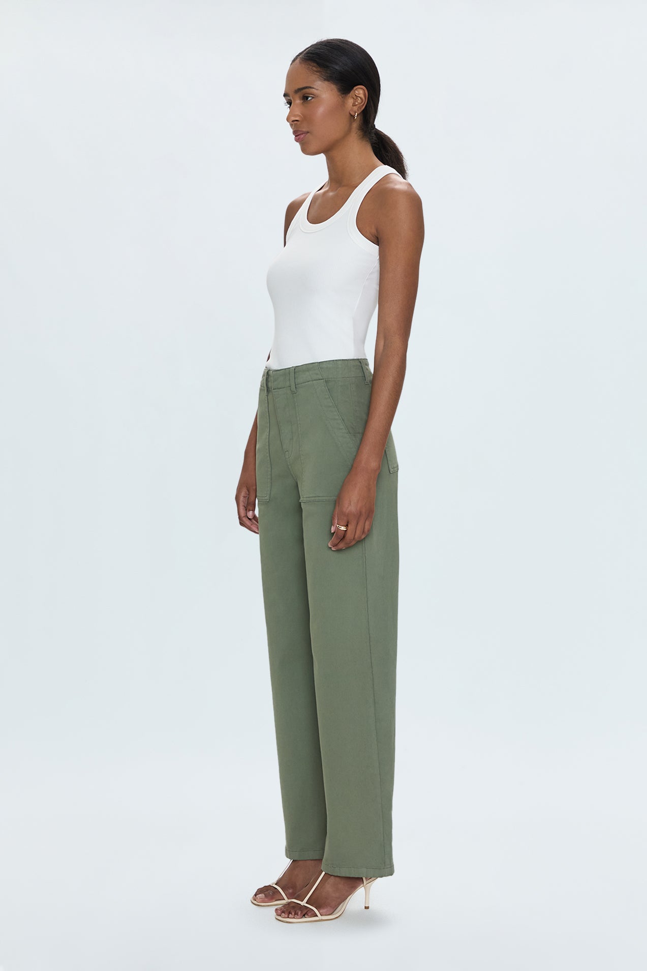 Nicole Wide Leg Pant - Soft Olive