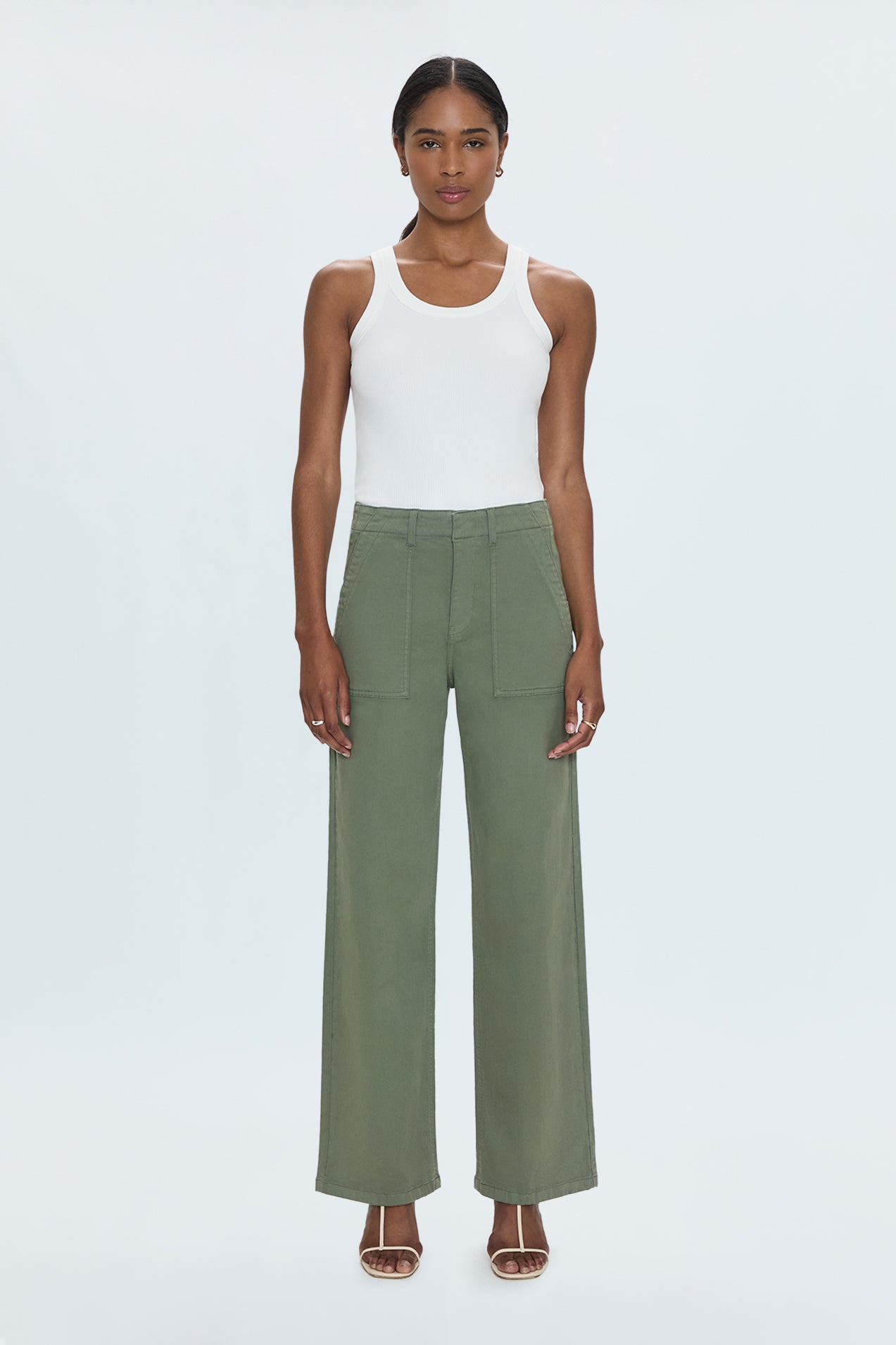 Nicole Wide Leg Pant - Soft Olive