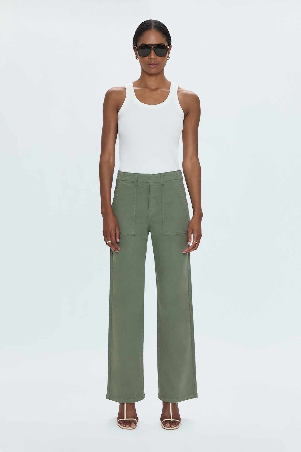 Nicole Wide Leg Pant - Soft Olive