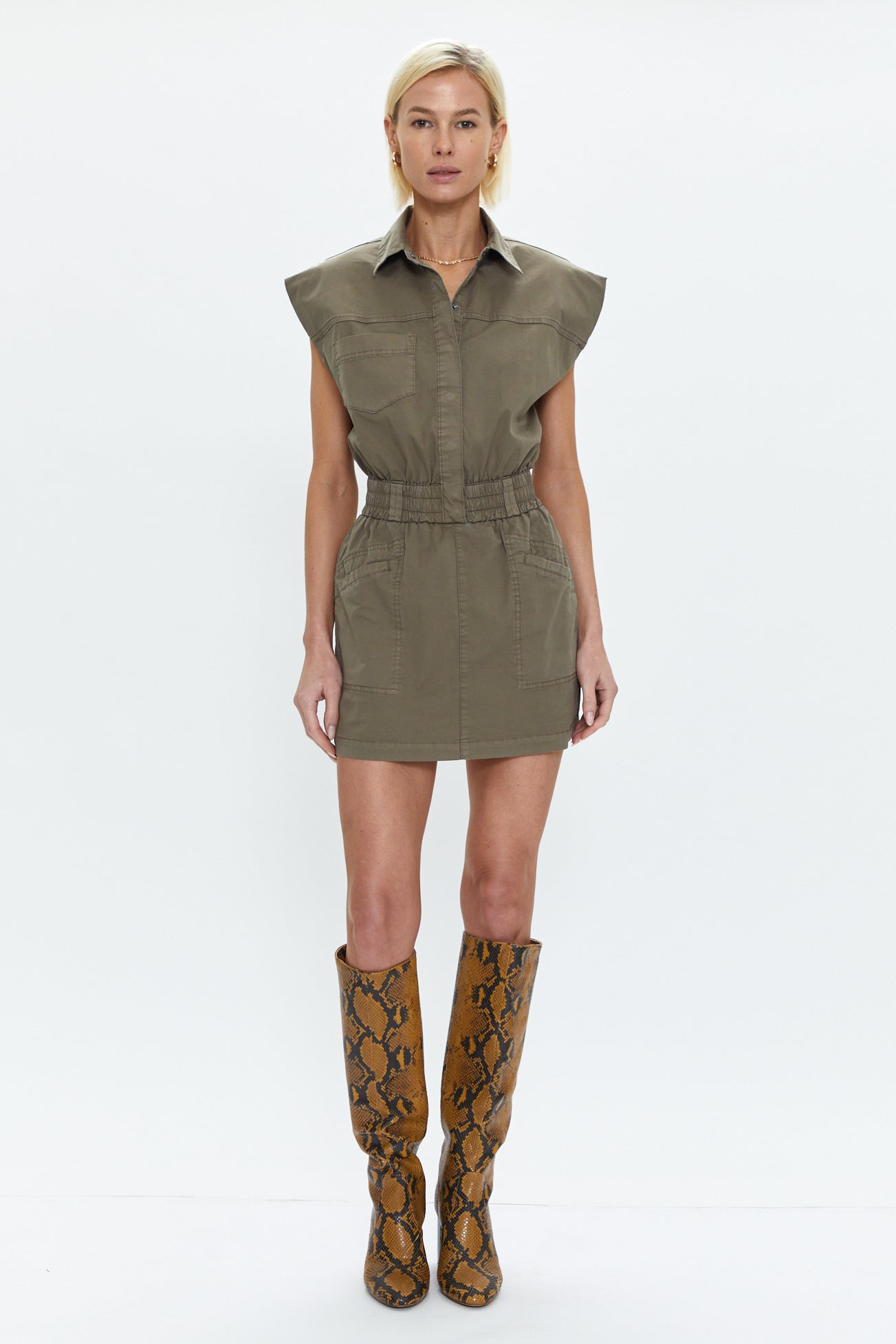Rosie Mini Dress - Dark Olive