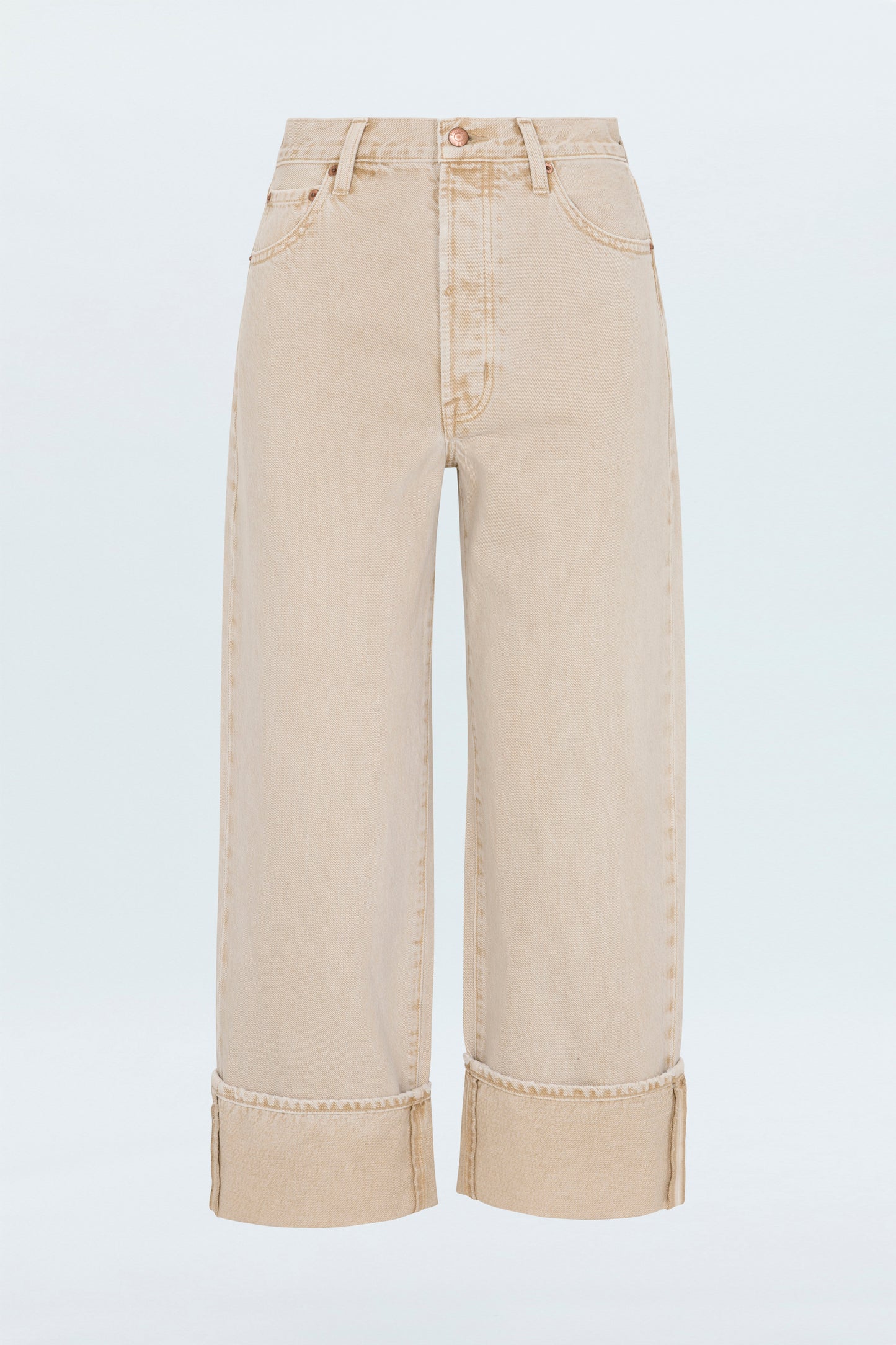 Ryder High Rise Cuffed Straight Jean - Oat
