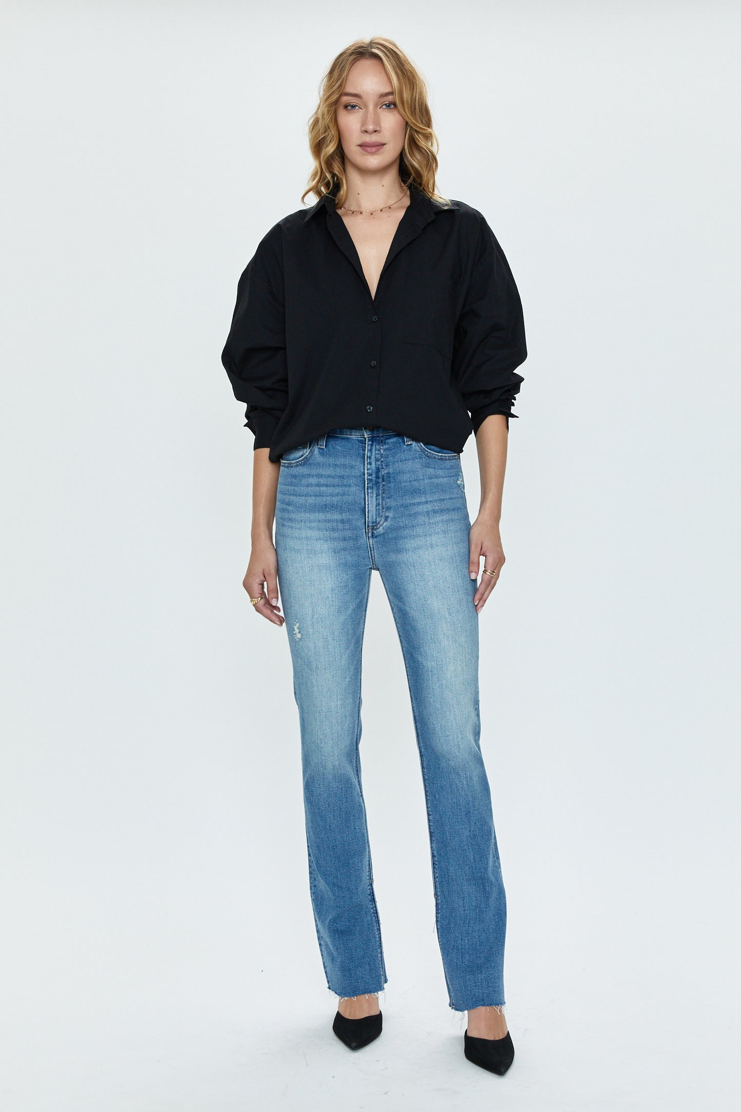 Sloane Oversized Button Down Shirt - Noir